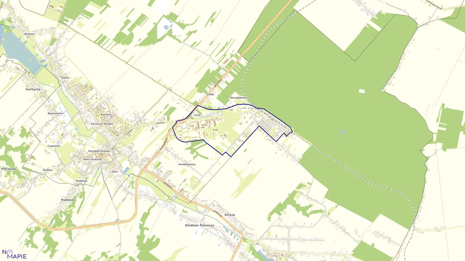 Mapa obrębu STACJA KOLEJOWA w mieście Kraśnik