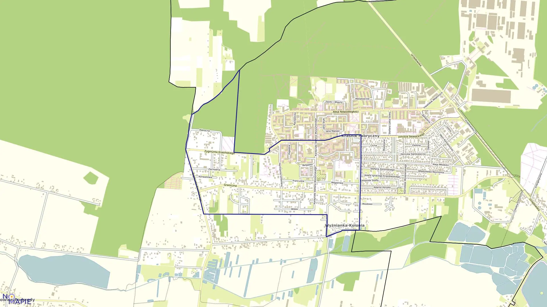Mapa obrębu ZACHÓD w mieście Kraśnik